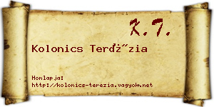 Kolonics Terézia névjegykártya
