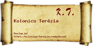 Kolonics Terézia névjegykártya