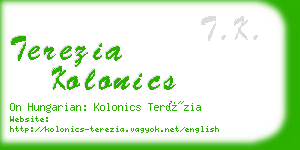 terezia kolonics business card